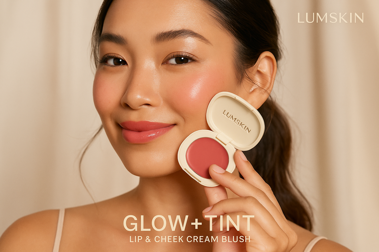 Glow+Tint Lip & Cheek Cream Blush - by lumskin with girl pramote