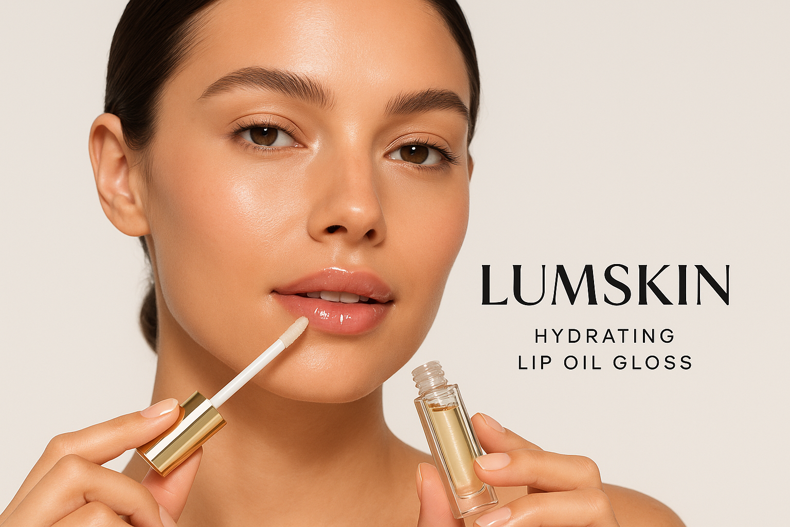 Hydrating Lip Oil Gloss - by lumskin - with girl ads
