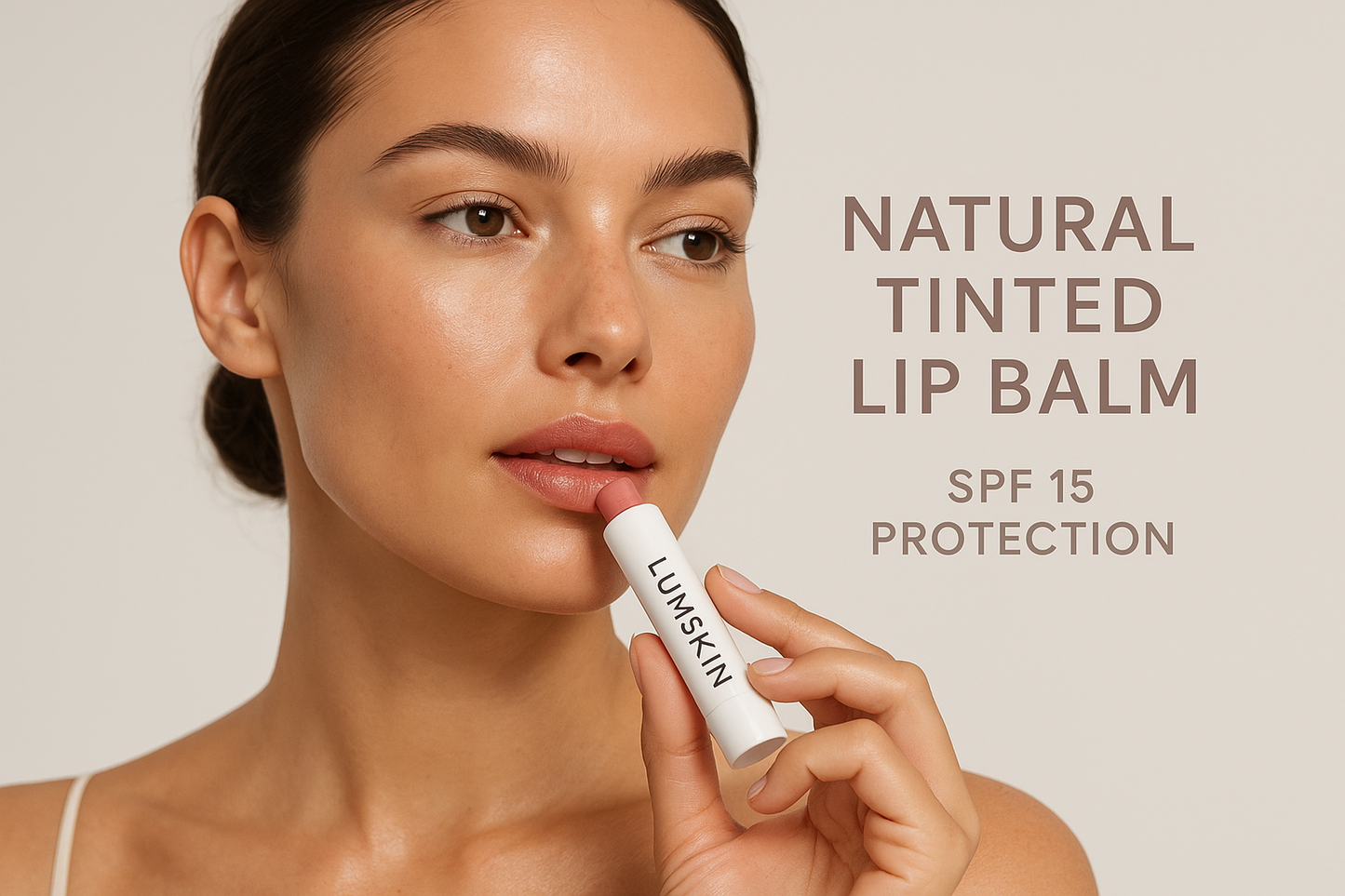 Natural Tinted Lip Balm Stick with SPF 15 - by lumskin with girl ads